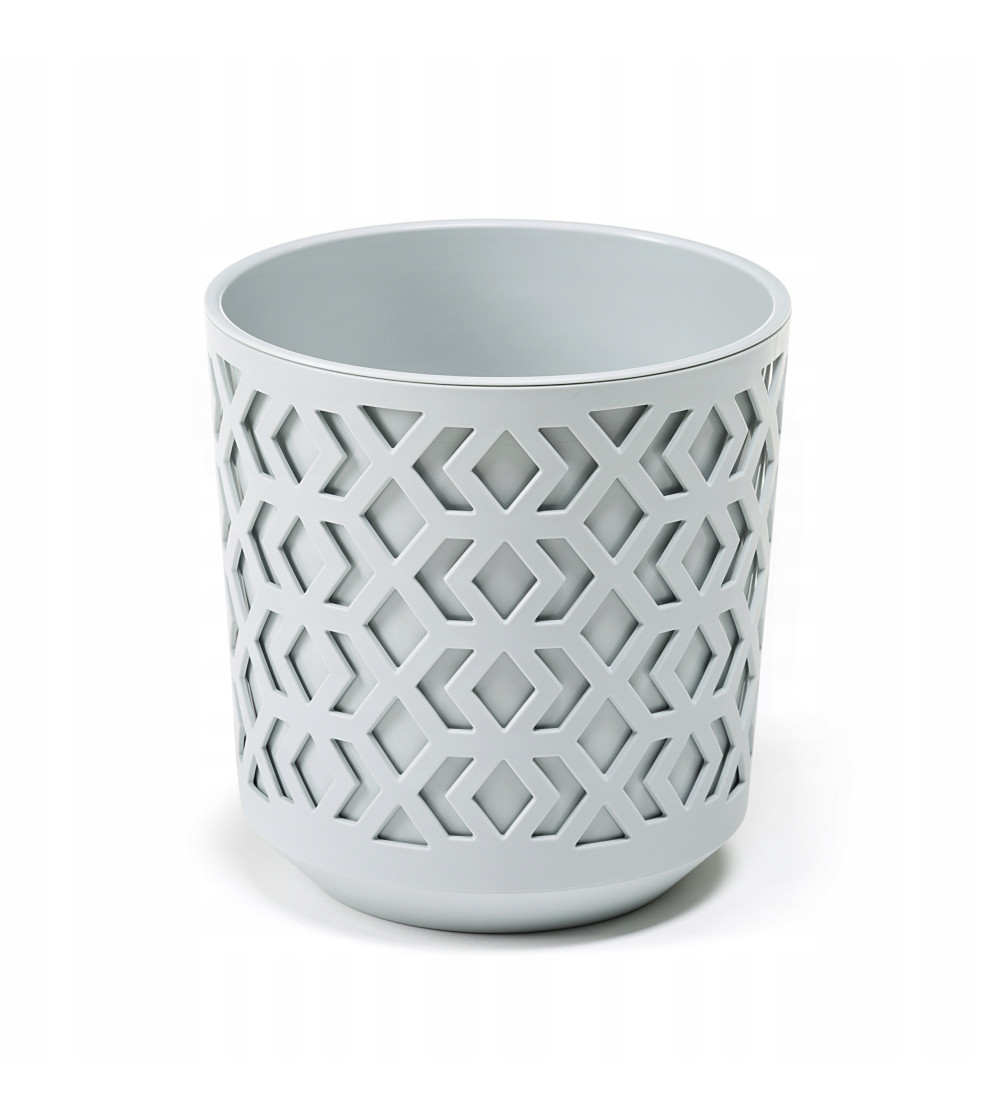 Doniczka Aztek 250 Lamela szara z wkładem szary